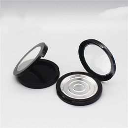 Storage Bottles Empty 59mm Black Single Layer With Window Pressed Powder Compact DIY Pressure Plate Dispensing Case Eyelashes Box 20pcs