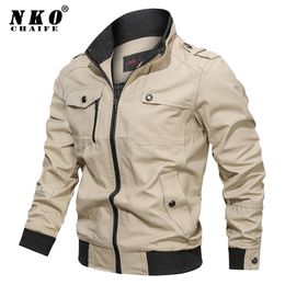 Mens Jackets Spring Autumn Fashion Slim Bomber Windbreaker Coat Clothing Tactics Military Casual 230210