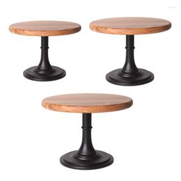 Plates Cake Stand Wooden Top Premium Quality Macaroon Display Round Stackable Cookie Dessert For Celebration Party