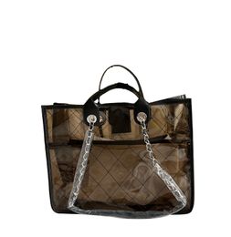 Shopping bag Transparent bag fashion shopping bag Female luxury designer bag One shoulder handbag cross-body large capacity black trend everything goes with it