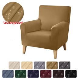 Chair Covers Waterproof Armchair Cover Stretch Detachable Sloping Arm Back Slipcover Soft Single Small Seater Sofa For Home Club 230209