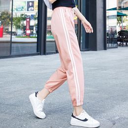 Women's Pants & Capris Harem Women Plus Size Pink Black Running Summer Harajuku Casual Side Lines Sweatpants Sports Fitness TrousersWomen's