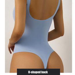 Women's Shapers U Neck Spaghetti Strap Bodysuits Compression Body Suits Open Crotch Shapewear Slimming Shaper Smooth Out Bodysuit