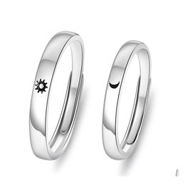Band Rings Star And Moon Love Couple Ring Jewelry Personality Epoxy Sun Drop Delivery Dhszk