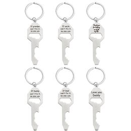 Multifunctional Bottle Opener Keychain Pendant Screwdriver Wrench Keychains Keyring Father's Day Christmas Gift Key Chain