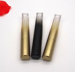 Storage Bottles 2023 8ml Lip Gloss Tubes Empty Glaze Bottle Bottom Square Shape Gold Black Gradient Colour Stick Packing Container