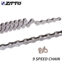 Chains ZTTO MTB 116 Links Super light Road 9S Speed Chain for Mountain Bike with Master Missing Link Bicycle Parts 0210