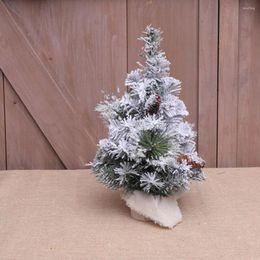 Christmas Decorations Snow Covered Long Lasting Scene Layout Indoor Ornament Desktop Cedar Xmas Tree Party Favours