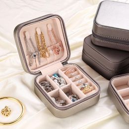 Jewelry Pouches Bags Universal Organizer Display Travel Case Boxes Portable Box Button Leather Storage Zipper Jewelers Wynn22
