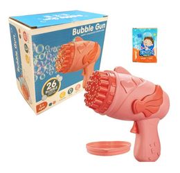 2023 Novelty Games Bubble Gun Rocket 69 Holes Soap Bubbles Electric Machine Gun Shape Automatic Blower With Light Toys Bubble Bazooka Blower