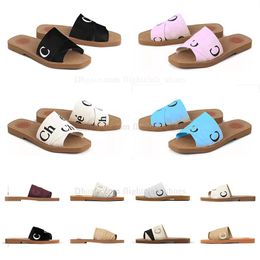 top sandals slipper Woody slippers for women Mules flat slides eur35-42 white black beige pink Light blue brown slipped womens summer fashion indoor outdoor shoes