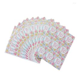 Gift Wrap 900pcs/pack Kawaii Thank You Sealing Sticker Pink Flower Kraft Paper Baking Packaging Biscuit Bag Decoration Label