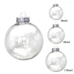 Party Decoration 10Pcs High Quality Ball Ornament With Metal Lid Hanging Lightweight Glossy DIY Empty Baubles Waterproof