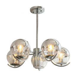 Ceiling Lights Designer Glass Ball Chrome LED Pendant Chandelier Kitchen Living Room Bar Restaurant Dining Table Home Decor Lighting Fixtures 0209