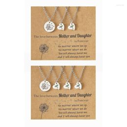Pendant Necklaces 3/4 Pcs Delicate Parent-child Necklace Dandelion Clavicle Chain Gift For Mother's Day Valentine's