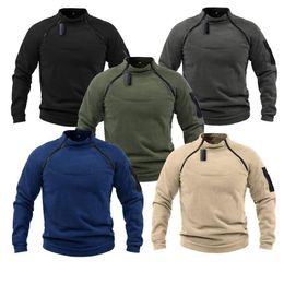 Men's Hoodies Sweatshirts US Men's Tactical Outdoor Jacket Hunting Clothes Warm Zippers Fleece Pullover Man Windproof Spring Winter Coat Thermal Underwear 230210