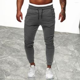 Men's Pants Anti-pilling Trendy Men Plush Lining Drawstring Jogging Slim Fit Thermal Trousers Mid-Rise Daily Clothing