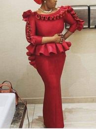 Casual Dresses Women Party Long Dresses Ruffles Peplum Christmas Event Package Hip Prom African Female Large Size Wedding Guest Gowns Robes 230210