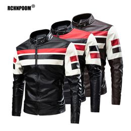 Mens Jackets Motorcycle Leather Brand Casual Warm Fleece Biker Bomber PU Male Windproof Winter Vintage Overcoat 230210