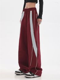 Women's Pants Harajuku Wide Leg Red Loose Sweatpants Women's Tide Ins Autumn Street Casual 2023 Fashion High Waist Female Y2k