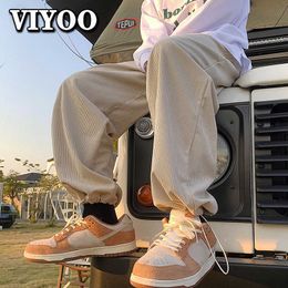 Men's Pants Corduroy Pleated Straight Baggy Joggers Cargo Sweatpants Mopping Y2K Clothes Harajuku Streetwear Trousers Teachwear For Women Y2302