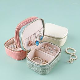 Storage Boxes Convenient And Small Makeup Organiser PU Material Jewellery Box Zipper Design Delicate Practical