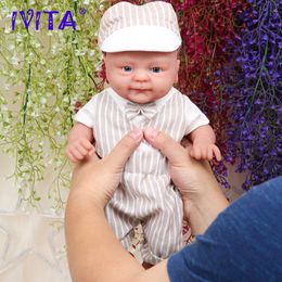 Dolls IVITA WB1512 14inch 1.65kg 100% Full Body Silicone Reborn Bebe Doll Coco Soft Dolls Realistic Boy Baby DIY Blank Children Toys 230210