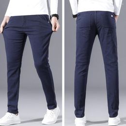 Men's Pants Anti-pilling Chic Full Length Casual Male Straight Leg Ankle Men Fine Sewing Daily Clothing