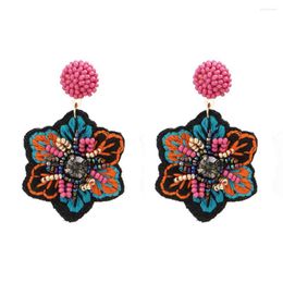 Dangle Earrings Zouchunfu Oorbellen Bohemian 2023 For Women Jewellery Drop Earring Hand Woven Rice Bead Pendientes