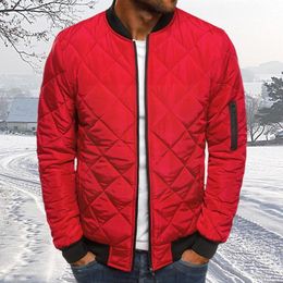 Men's Jackets Men Windbreaker Winter Coat Padded Puffer Jacket Warm Up Clothes Casual Bomber Casual Zip Fashion Cotton Outwear Coat N7V4 230209