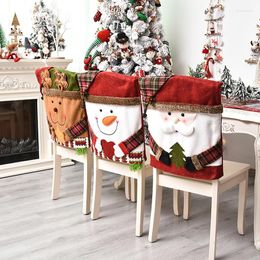 Chair Covers Christmas Stereoscopic Decor Non-woven Fabric Cloth Cover Holiday Party Dining