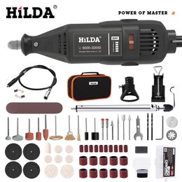 Electric Drill HILDA Electric Drill Grinder Engraver Pen Grinder Mini Drill Electric Rotary Tool Grinding Machine Accessories 230210