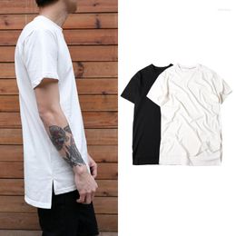 Men's T Shirts Shirt Men Funny Solid Colour T-shirt Casual Cool Streetwear Tshirt Side Split Hip Hop Top Tee Male Short Sleeve Loose Clothes