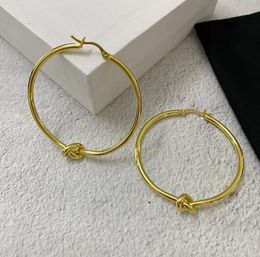 Berühmte Designer 18K Gold große runde Knoten Creolen für Frauen Top Qualität Luxus Schmuck Charm Geschenk mit Box