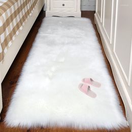 Carpets Artificial Sheepskin Plain Fluffy Rug Soft Home Faux Wool Carpet Chair Cover Rugs Bedroom Blanket Mat For Kids Living Room Tapis