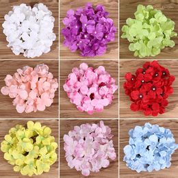 Decorative Flowers 10pcs 16cm Artificial Silk Hydrangea Dry Flower Wedding Arch Background Wall Decoration DIY