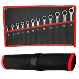 Hand Tools Ratcheting Combination Wrench Set Metric Chrome Vanadium Steel Hand tool sets Universal Key Wrenches Spanner with Carrying Bag 230210