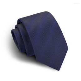 Bow Ties High Quality 2023 Designers Brands Fashion Business 7cm Slim For Men Fine Lines Blue Necktie Wedding Work With Gift Box