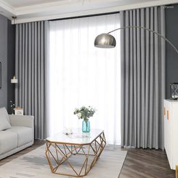 Curtain Nordic Style Blackout Curtains Heat Insulation And Sound Bedroom Living Room Cotton Linen Thickened