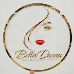 Other Festive Party Supplies Personalised Beauty Shop Name Custom Mirror Gold Acrylic Baby shower Sign Decor 230209