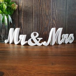 Other Festive Party Supplies Mr Mrs Letters wedding table decoration Wooden red freestanding Mr Mrs signs for sweetheart 230209