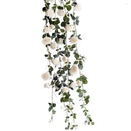 Decorative Flowers 1.8m Artificial Rose Vines Fake Silk Garlands Hanging Wedding Backdrop Home Office Arch Decoration