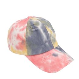 Ball Caps Tie Dye Ink Painting Hat Womens Mesh HatsPatch Preppy Hat Retro Baseball Cap Ponytail Baseball Caps for Women Hats Caps G230209