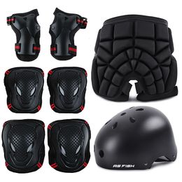 Elbow Knee Pads Skateboard Ice Roller Skating Protective Gear Elbow Hip Pads Wrist Safety Guard Cycling Riding Helmet Protector for Kids Adults 230210