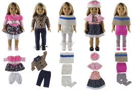 Dolls 5 PCS Different Colours and Styles Clothes for 18 inch American Bitty Baby S24 230209
