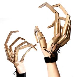 Decorative Objects Figurines Articulated Hand Fingers Finger Gloves with Flexible Joint Halloween Party Dress Cosplay Costume Decoration Horrible 230210