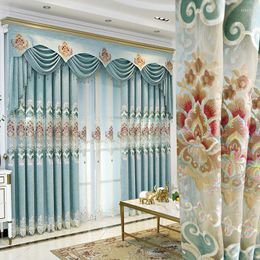 Curtain Chenille Blackout Curtains For Living Dining Room Bedroom Fabric Luxury Embroidered