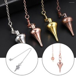 Pendant Necklaces Fashion 1PC Metal Reiki Pendulum Spiral Pattern Screw Shape Pendule Dowsing Divination Amulet Healing Chain Jewelry