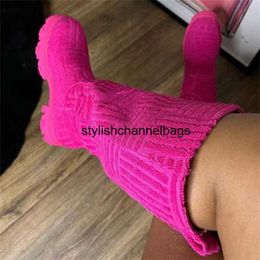 Boots Luxury Brand 2023 New Women Thick-soled Thick-heeled Warm Boots Women's Towel Cotton Boots Motorcycle Boots 36-43 Boots Women 021023H