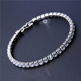 Link Chain 4/5mm Cubic Zirconia Tennis Bracelet Iced Out Chain Bracelets For Women Men Gold Color Silver Color Men Bracelet Chain Jewelry G230208